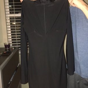 Long scooped black dress